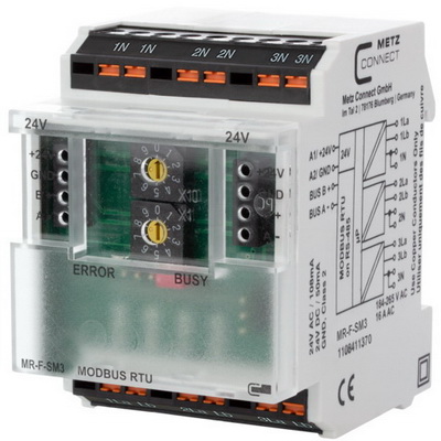MR-F-SM3 Modbus RTU, stroom/spanning/vermogen van 3 fase stroomkringen ...