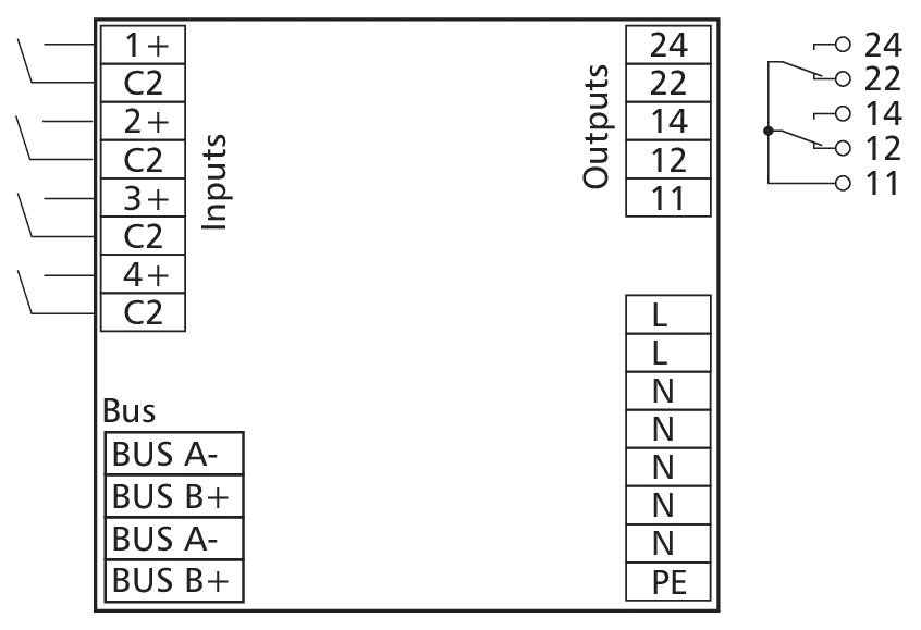 BT-DIO4 2 - IP 65 230 V Aansluitschema.webp